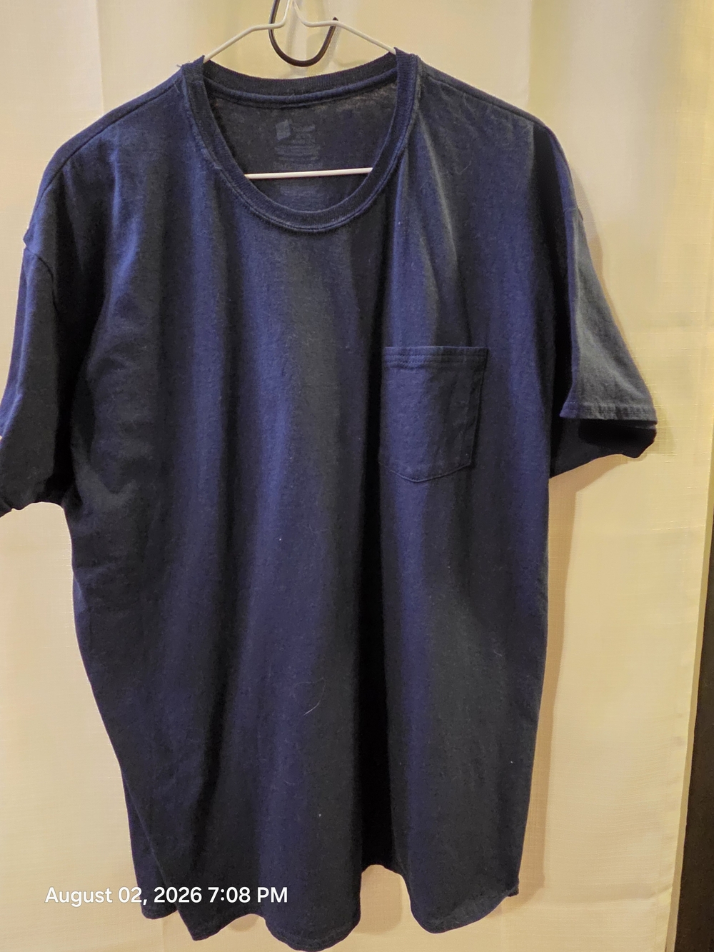 Hanes Navy Short-Sleeve Pocket Tee